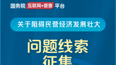 啊啊啊操尿视频国务院“互联网+督查”平台公开征集阻碍民营经济发展壮大问题线索